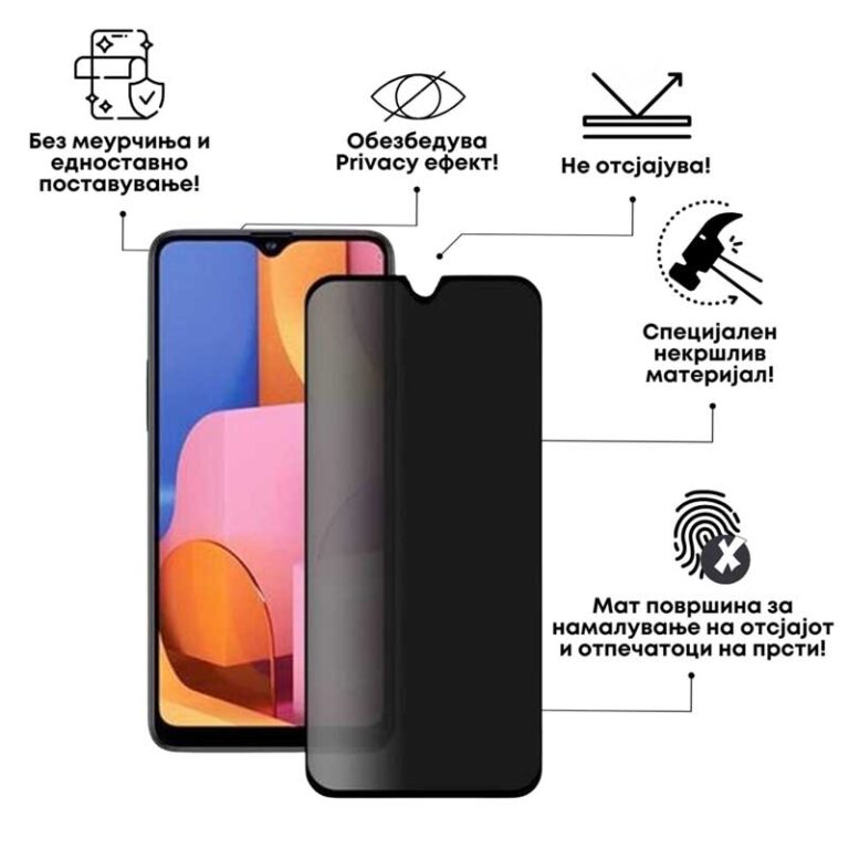 Заштитно стакло за Samsung Galaxy- Privacy Ceramic Matte