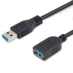 Кабел - USB 3.0 машко - USB 3.0 женско - Црн
