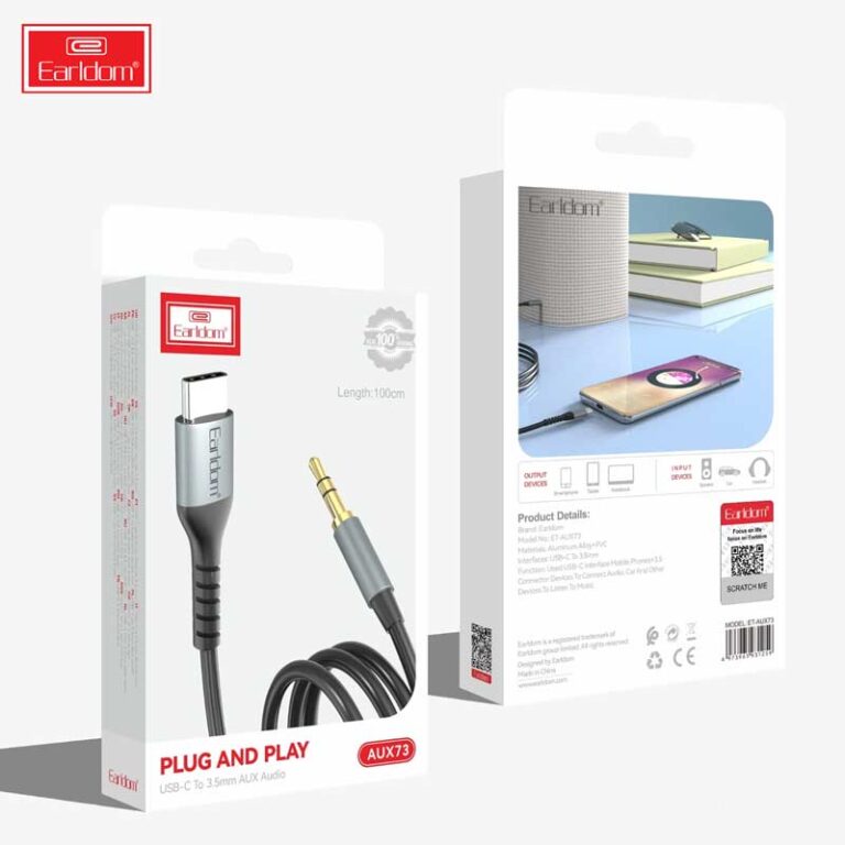 Аудио кабел - 3.5мм - Type C - Earldom AUX73