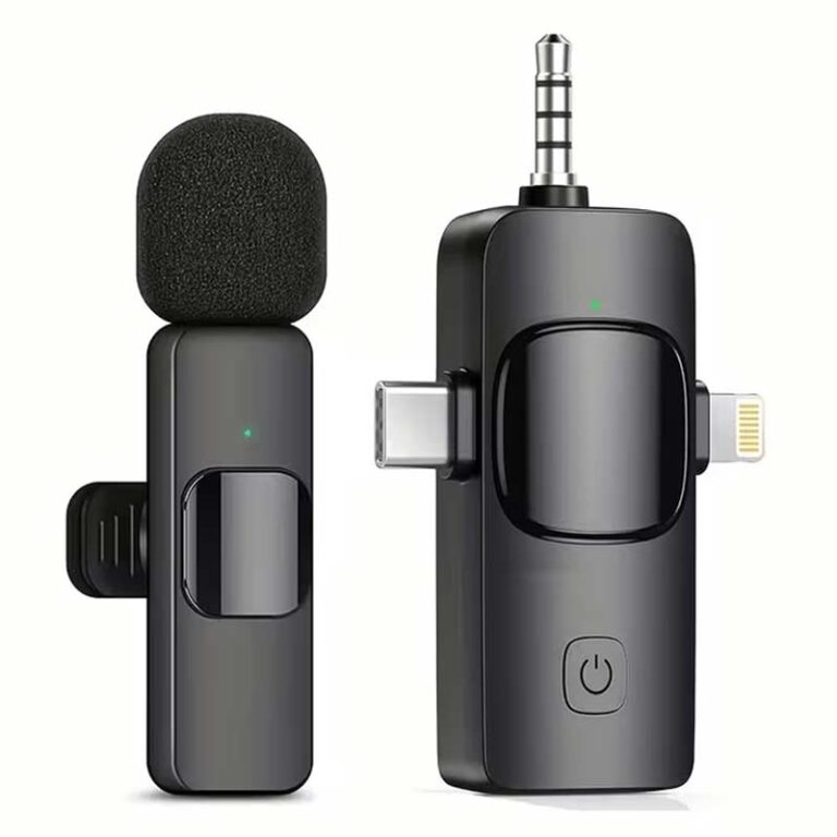 Безжичен микрофон со штипка - Lavalier - 3 во 1