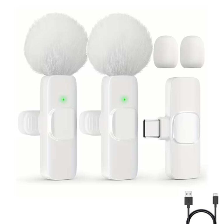 Безжичен микрофон - Lavalier x 2- Type C - Бел