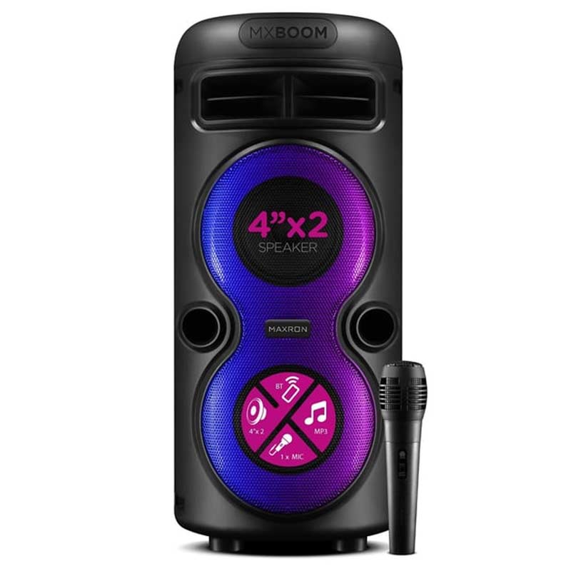 zvucnik-zvushnik-zvuchnik-karaoke-karioke-bluetooth-blutut-bezicen-bezzicen-bez-kabel-ton-glas-zvuk-glasni-jako-blutu-karticka-kartica-micro-sd-micro-usb-aux-telefon-smart-glasno-mikrofon-mikrifon-222 Безжичен караоке звучник - Maxron MX Boom 2x4"