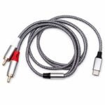 USB-C на 2x RCA аудио кабел - плетен