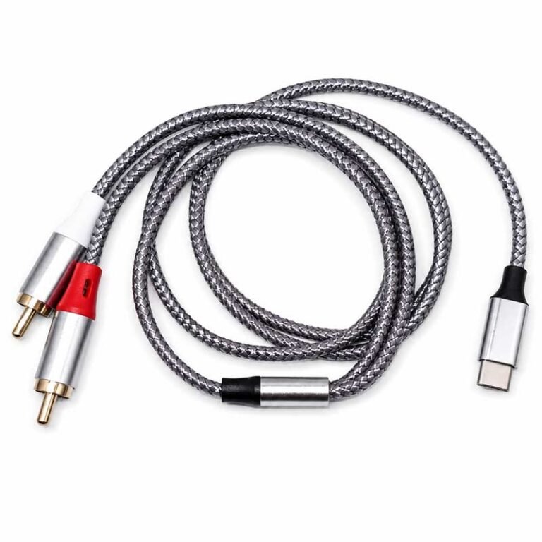 USB-C на 2x RCA аудио кабел - плетен