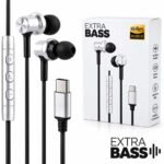 Жичени слушалки - Extra BASS - USB Type-C - Сиви