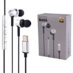Жичени слушалки - Extra BASS - USB Type-C - Сиви